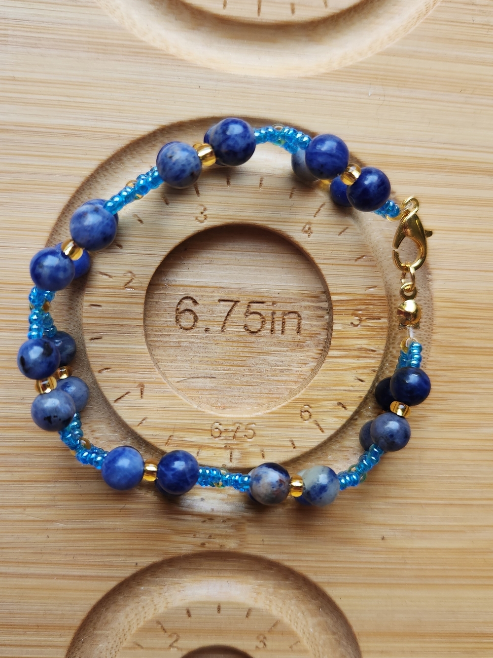Blue Sodalite Beaded Double-Strand Bracelet - Picture 3 of 3